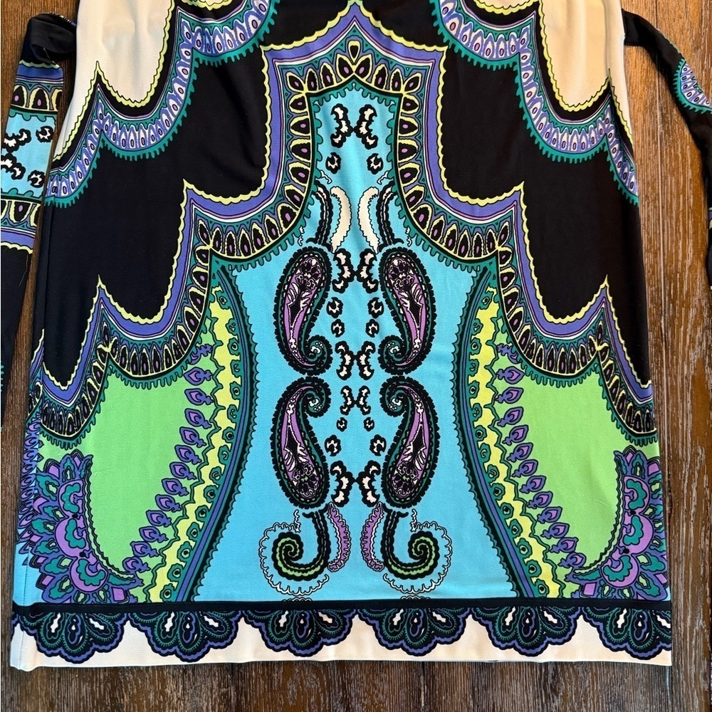 Donna Morgan Women’s Paisley Scarf Print Polyester Spandex Dress Size S - Picture 4 of 12